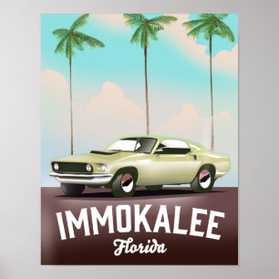 Immokalee Florida Supercar travel poster