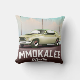 Immokalee Florida Supercar travel poster Cushion
