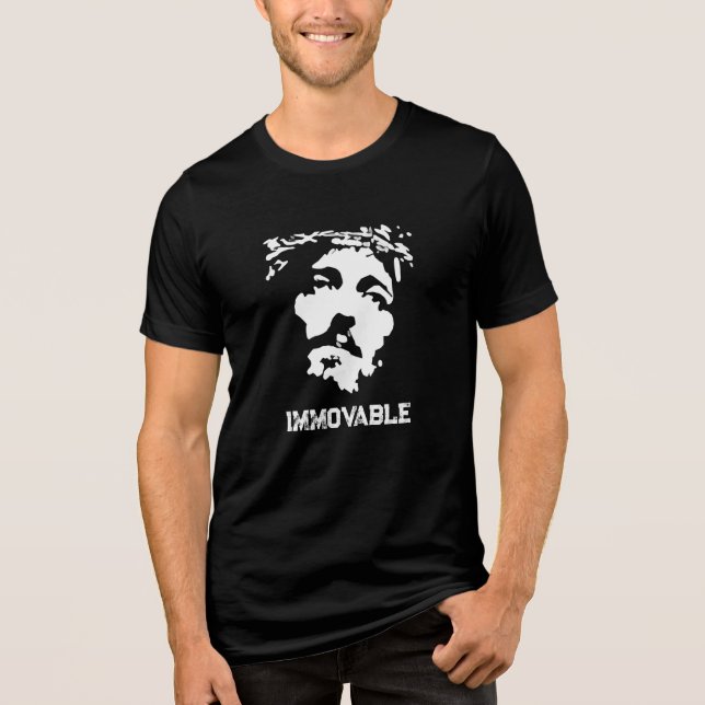 immoveable jesus face Tri-Blend shirt (Front)