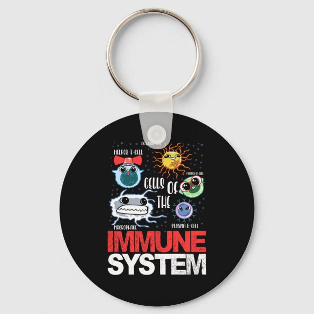 Immune System Cells Biology Cell Science Funny Key Ring (Front)