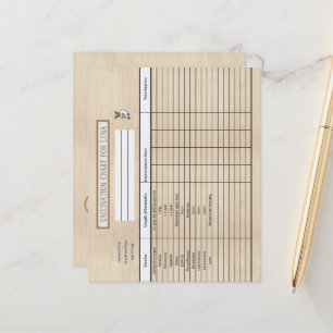 Immunisation Chart Wooden Background