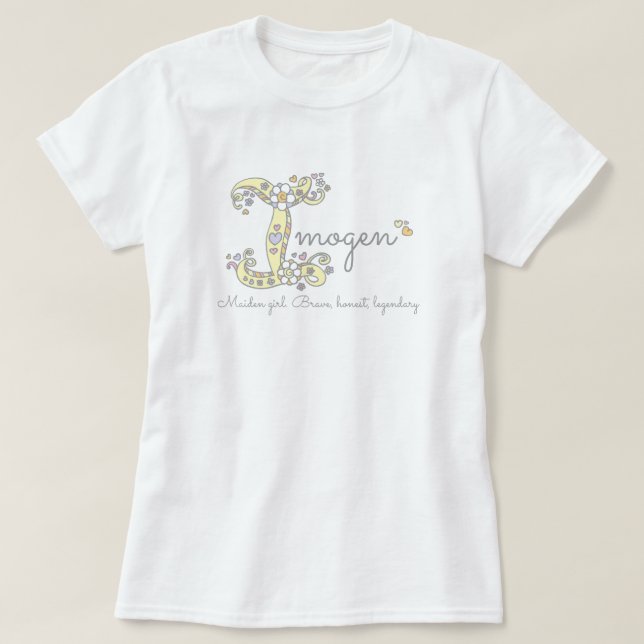 Imogen girls I name meaning monogram tee (Design Front)
