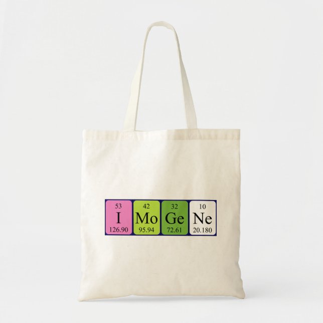 Imogene periodic table name tote bag (Front)