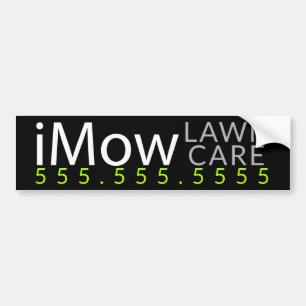 iMow. Lawn Care Landscaping Advertising Custom Bumper Sticker