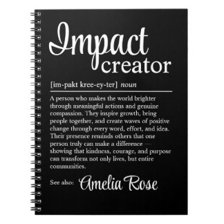 Impact Creator Definition Personalized Gift Notebook