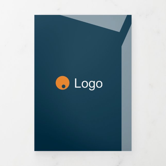 Impacty Blue Corporate Flat Shapes Tri-Fold Card (Cover)