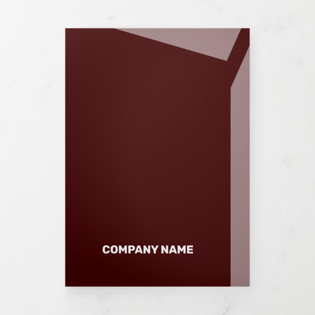 Impacty Bordeaux Corporate Flat Shapes Tri-Fold Card (Cover)