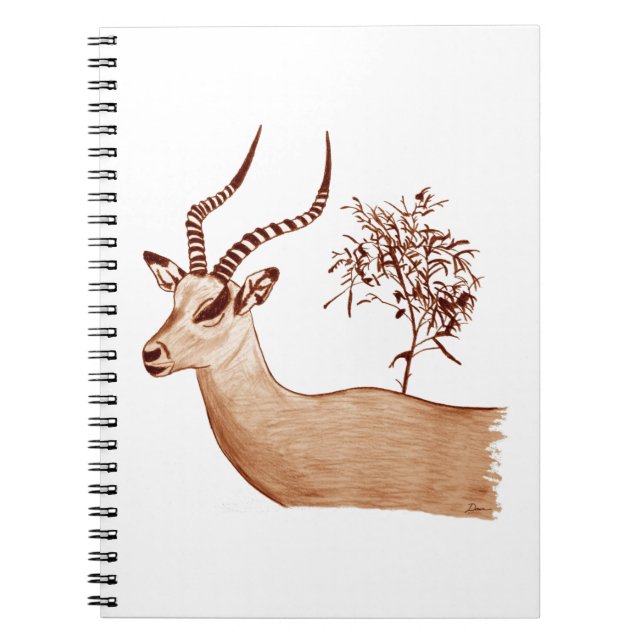 Impala Antelope Animal Wildlife Drawing Sketch Notebook (Front)