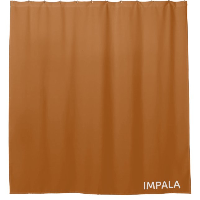 Impala brown color name shower curtain (Front)