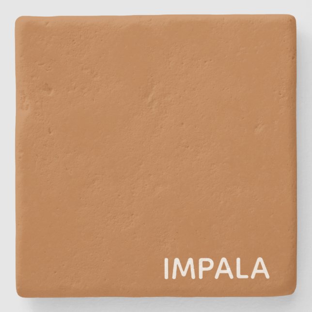 Impala brown color name stone coaster (Front)