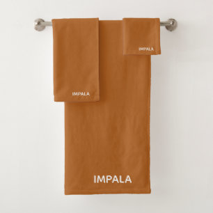 Impala brown colour name bath towel set