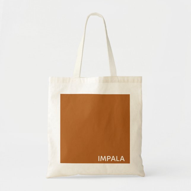 Impala brown colour name tote bag (Front)
