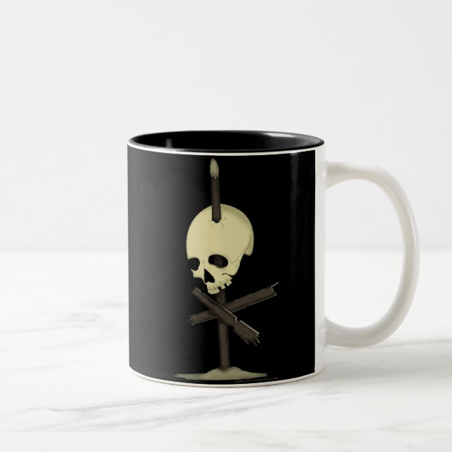 Impaled Skull Two-Tone Coffee Mug (Right)