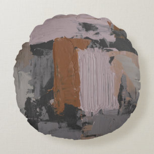 Impasto Abstract I Round Cushion