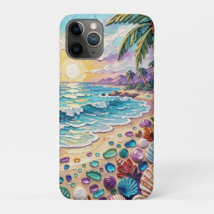 Impasto Beach and Sea Glass Sunset and Sunrise iPhone 11 Pro Case