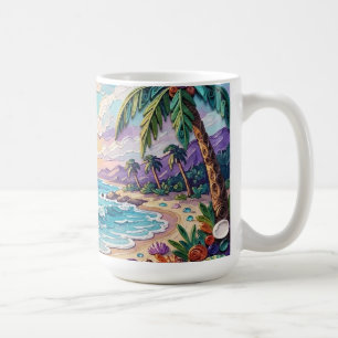 Impasto Beach and Sea Glass Sunset and Sunrise Coffee Mug