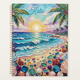 Impasto Beach and Sea Glass Sunset and Sunrise Planner