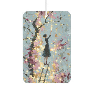 Impasto Floral Girl Reaching for Light Inspiration Car Air Freshener