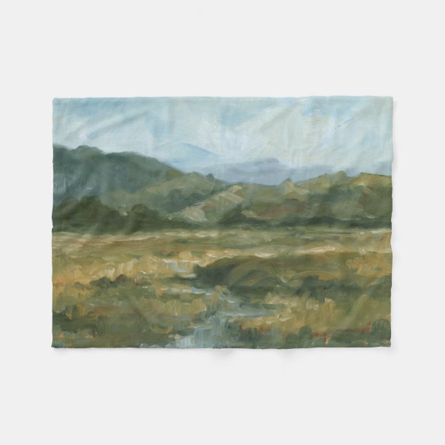 Impasto Landscape III Fleece Blanket (Front (Horizontal))