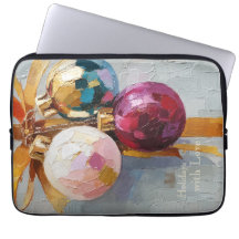 Impasto Painted Christmas Ornaments Holiday