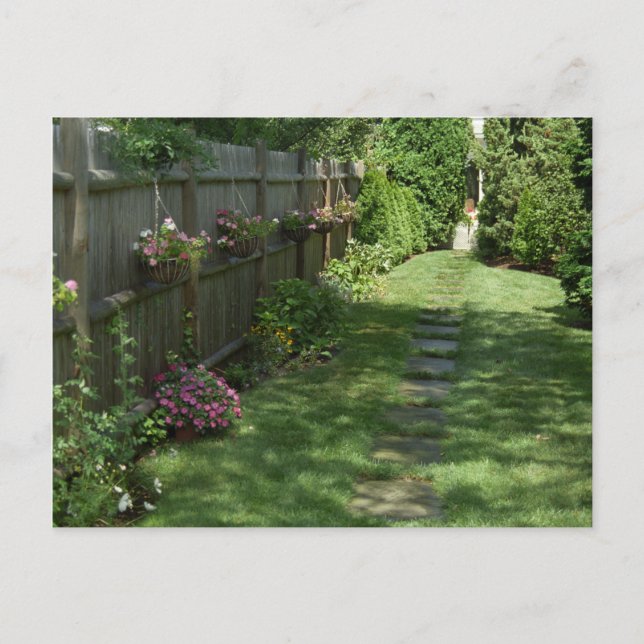 Impatiens Path Summer Flowers Custom Postcards (Front)