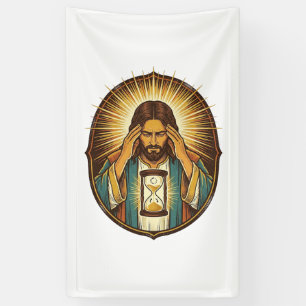 Impatient Jesus Loading Hourglass Slow Internet Te Banner