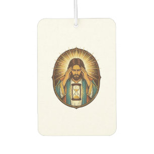 Impatient Jesus Loading Hourglass Slow Internet Te Car Air Freshener