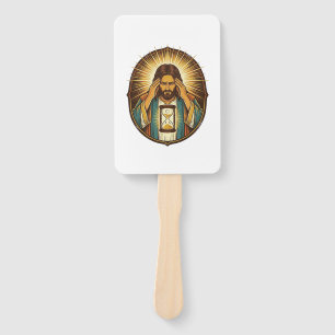 Impatient Jesus Loading Hourglass Slow Internet Te Hand Fan