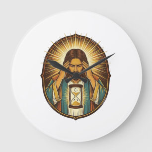 Impatient Jesus Loading Hourglass Slow Internet Te Large Clock