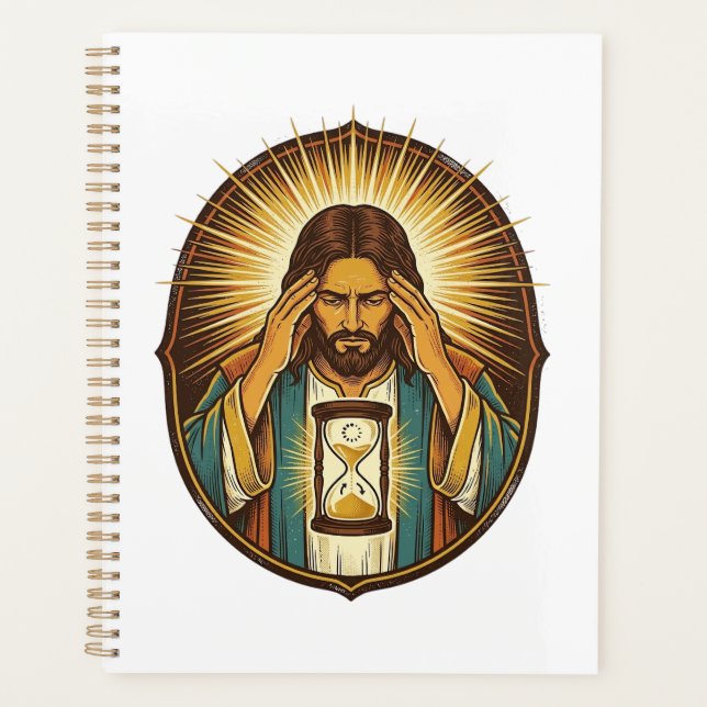 Impatient Jesus Loading Hourglass Slow Internet Te Planner (Front)