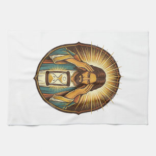 Impatient Jesus Loading Hourglass Slow Internet Te Tea Towel