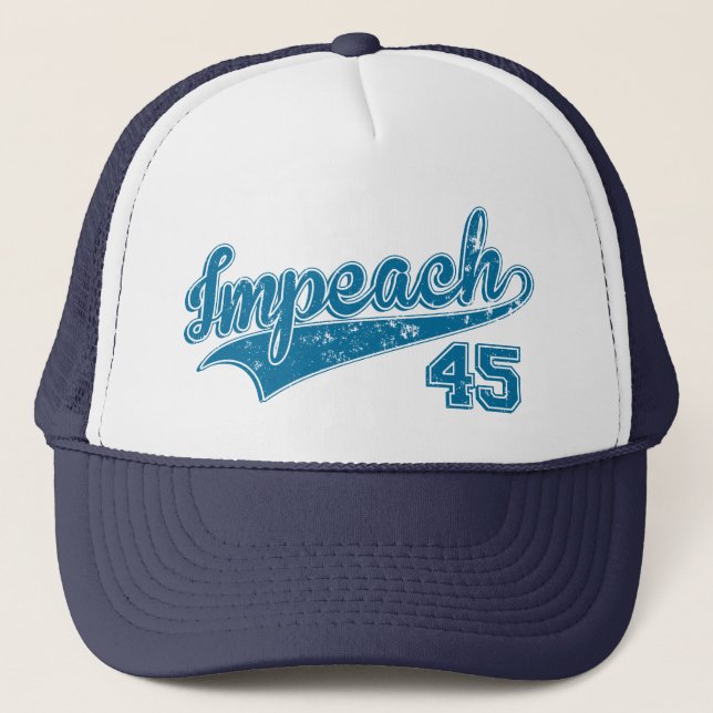 Impeach 45 Political Slogan Trucker Hat (Front)