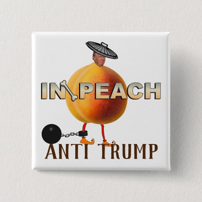 Impeach / Anti Trump, 15 Cm Square Badge (Front)