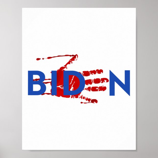 Impeach Biden Bloody Skeleton Hand Halloween  Poster (Front)