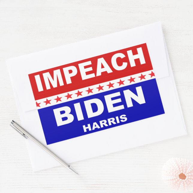 Impeach Biden Harris Rectangular Sticker (Envelope)