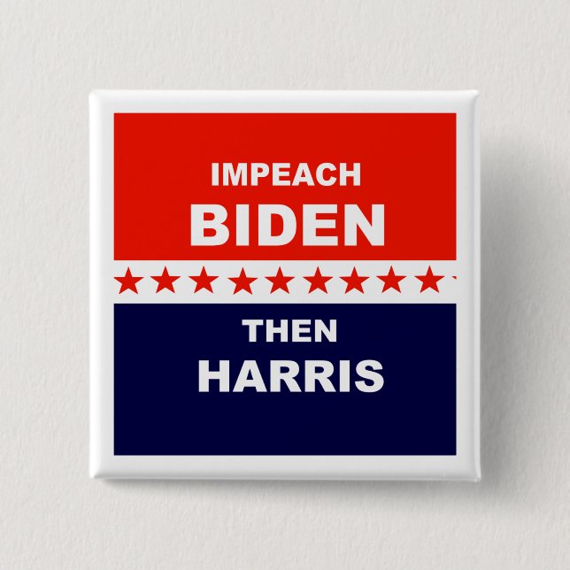 Impeach Biden Than Harris 15 Cm Square Badge (Front)