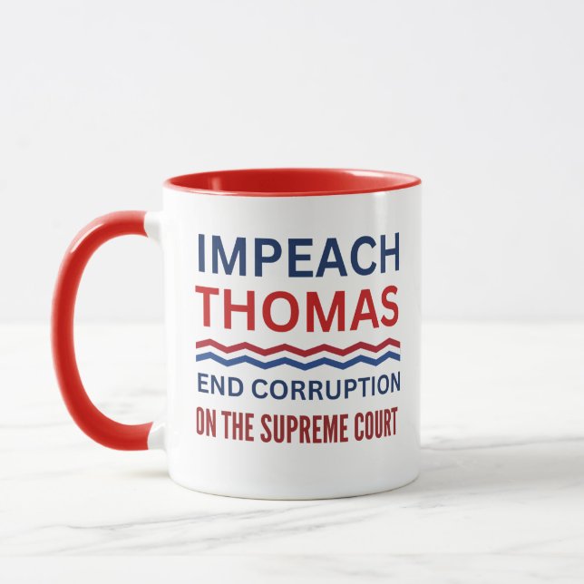 Impeach Clarence Thomas Supreme Court Justice Mug (Left)