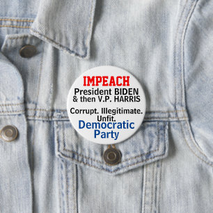 Impeach Democrats Biden Harris 7.5 Cm Round Badge