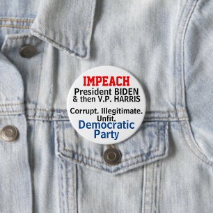 Impeach Democrats Biden Harris 7.5 Cm Round Badge