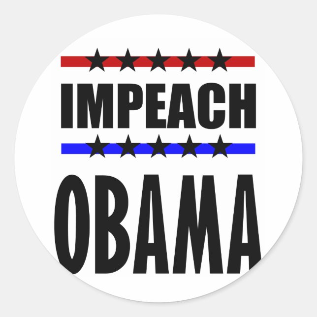 Impeach Obama Classic Round Sticker (Front)
