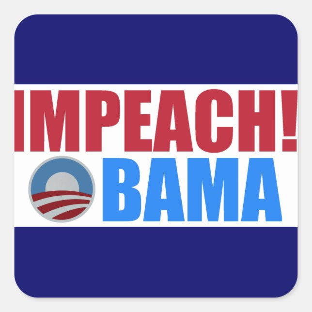 impeach obama square sticker (Front)