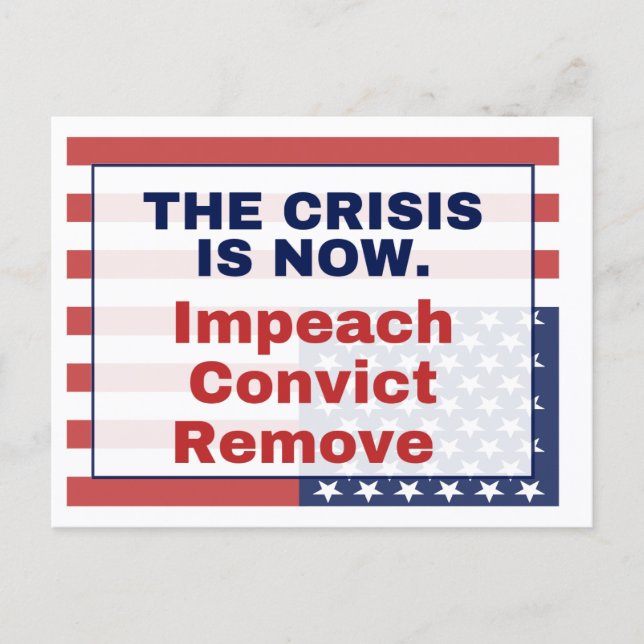 Impeach Remove Convict SOS Upside Down Flag Postcard (Front)