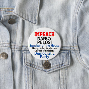 Impeach Speaker Pelosi Blue Democrat 7.5 Cm Round Badge