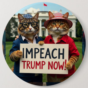 Impeach Trump Cat political 6 Cm Round Badge