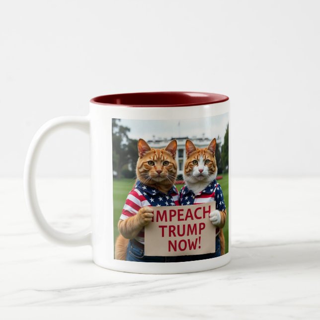 Impeach Trump Now  Two-Tone Coffee Mug (Left)