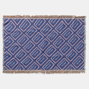 Impeach Trump Red, White and Blue Pattern Throw Blanket