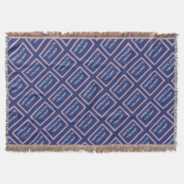 Impeach Trump Red, White and Blue Pattern Throw Blanket (Front)