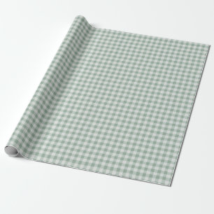Imperfect Gingham Plaid Rustic Farmhouse Sage Wrapping Paper