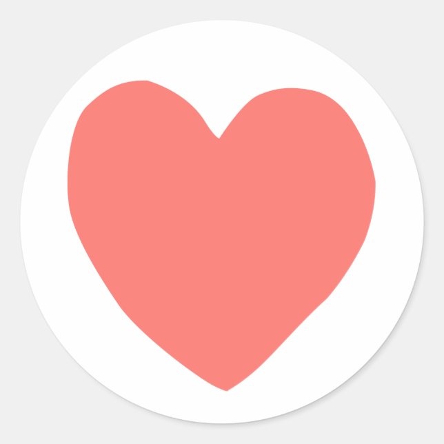 imperfect heart (salmon) classic round sticker (Front)