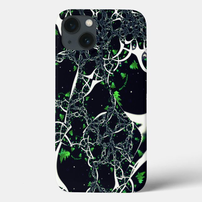 Imperfect white fractal on black space, knitted Case-Mate iPhone case (Back)